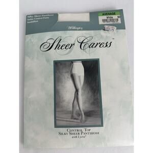 Worthington Sheer Caress Silky Sheer Control Top Pantyhose White Average
